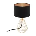 Eglo Tischlampe Carlton 2 Stahl Bernstein Schwarz | IP20 - Geeignet für 1x E14 